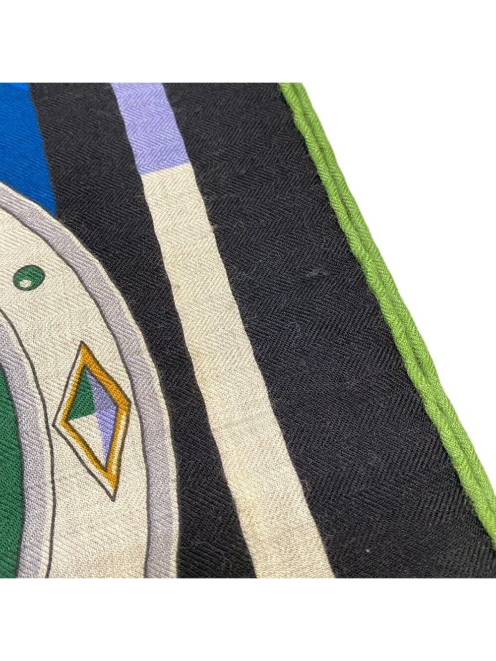 Hermes Shawl Carre Geant 140 Beige Black Multi Cashmere Silk Scarf - Picture 5 of 7